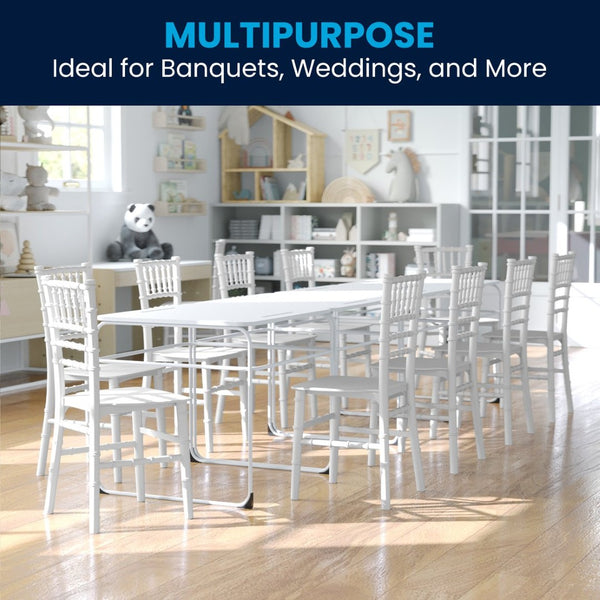 English Elm HERCULES Child Size Transparent Chiavari Chair – Elegant, Durable Seating for Events & Everyday Fun White LE-L-7K-WH-GG