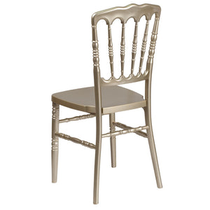 English Elm HERCULES Series Resin Stacking Napoleon Chair – Elegant, Durable Seating for Events and Gatherings Gold LE-L-MON-GD-GG