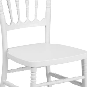 English Elm HERCULES Series Resin Stacking Napoleon Chair – Elegant, Durable Seating for Events and Gatherings White LE-L-MON-WH-GG