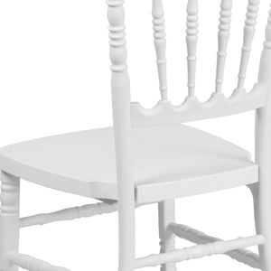 English Elm HERCULES Series Resin Stacking Napoleon Chair – Elegant, Durable Seating for Events and Gatherings White LE-L-MON-WH-GG