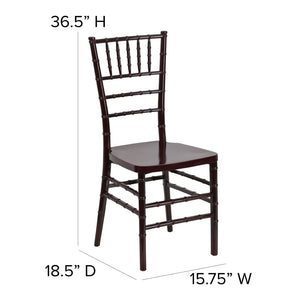 English Elm HERCULES Premium Stacking Chiavari Chair - Elegant Resin Seating for Weddings, Events & Rentals Mahogany LE-MAHOGANY-GG