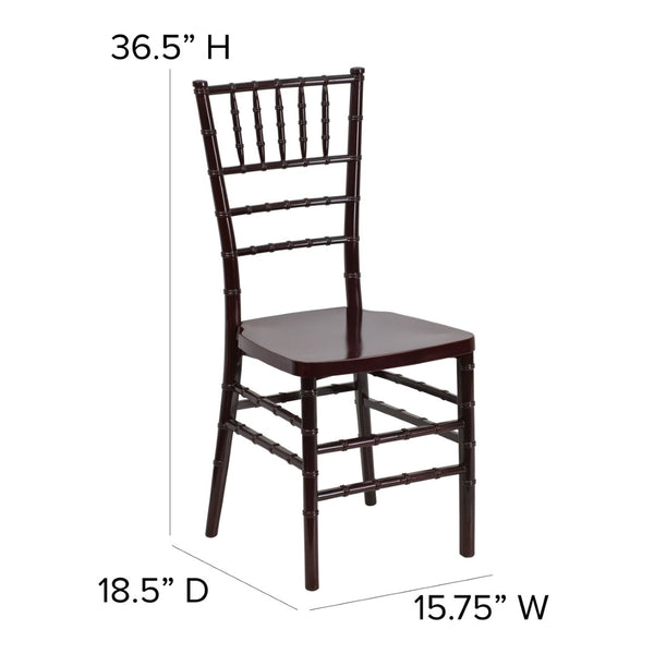 English Elm HERCULES Premium Stacking Chiavari Chair - Elegant Resin Seating for Weddings, Events & Rentals Mahogany LE-MAHOGANY-GG