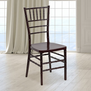 English Elm HERCULES Premium Stacking Chiavari Chair - Elegant Resin Seating for Weddings, Events & Rentals Mahogany LE-MAHOGANY-GG