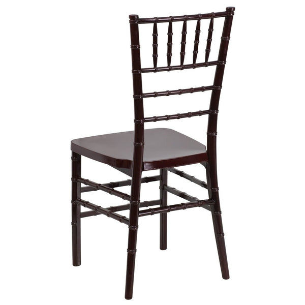 English Elm HERCULES Premium Stacking Chiavari Chair - Elegant Resin Seating for Weddings, Events & Rentals Mahogany LE-MAHOGANY-GG