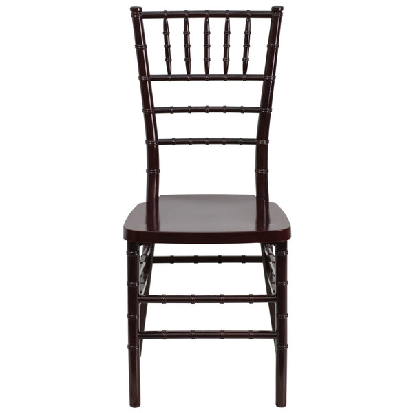 English Elm HERCULES Premium Stacking Chiavari Chair - Elegant Resin Seating for Weddings, Events & Rentals Mahogany LE-MAHOGANY-GG