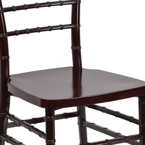 English Elm HERCULES Premium Stacking Chiavari Chair - Elegant Resin Seating for Weddings, Events & Rentals Mahogany LE-MAHOGANY-GG