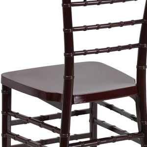 English Elm HERCULES Premium Stacking Chiavari Chair - Elegant Resin Seating for Weddings, Events & Rentals Mahogany LE-MAHOGANY-GG