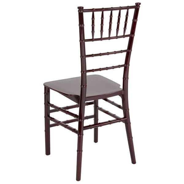 English Elm HERCULES Series Stacking Chiavari Chair - Elegant, Durable Seating for Events with Compact Storage Options Mahogany LE-MAHOGANY-M-GG