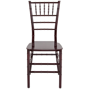 English Elm HERCULES Series Stacking Chiavari Chair - Elegant, Durable Seating for Events with Compact Storage Options Mahogany LE-MAHOGANY-M-GG