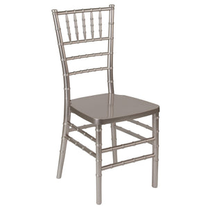 English Elm HERCULES Premium Stacking Chiavari Chair - Elegant Resin Seating for Weddings, Events & Rentals Pewter LE-PEWTER-GG