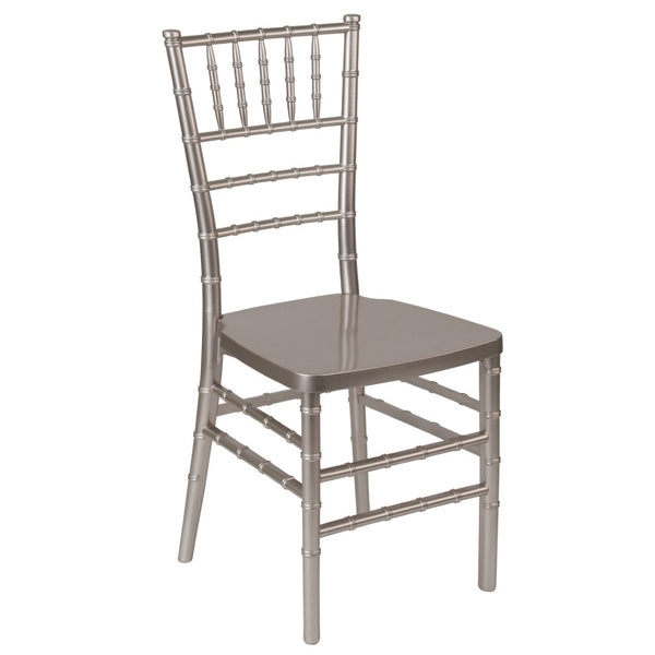 English Elm HERCULES Premium Stacking Chiavari Chair - Elegant Resin Seating for Weddings, Events & Rentals Pewter LE-PEWTER-GG