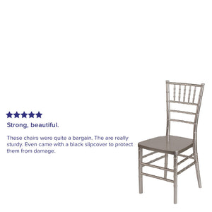 English Elm HERCULES Premium Stacking Chiavari Chair - Elegant Resin Seating for Weddings, Events & Rentals Pewter LE-PEWTER-GG