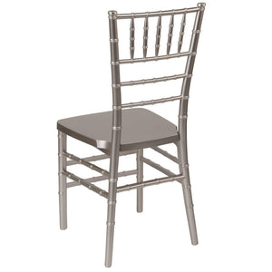 English Elm HERCULES Premium Stacking Chiavari Chair - Elegant Resin Seating for Weddings, Events & Rentals Pewter LE-PEWTER-GG