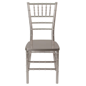 English Elm HERCULES Premium Stacking Chiavari Chair - Elegant Resin Seating for Weddings, Events & Rentals Pewter LE-PEWTER-GG