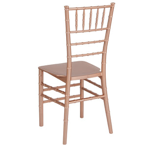 English Elm HERCULES Series Stacking Chiavari Chair - Elegant, Durable Seating for Events with Compact Storage Options Rose Gold LE-ROSE-M-GG