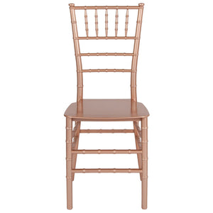 English Elm HERCULES Series Stacking Chiavari Chair - Elegant, Durable Seating for Events with Compact Storage Options Rose Gold LE-ROSE-M-GG