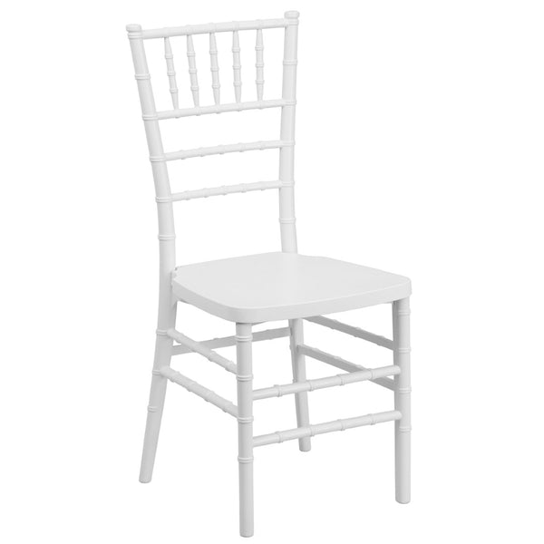 English Elm HERCULES Premium Stacking Chiavari Chair - Elegant Resin Seating for Weddings, Events & Rentals White LE-WHITE-GG