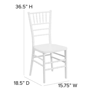 English Elm HERCULES Premium Stacking Chiavari Chair - Elegant Resin Seating for Weddings, Events & Rentals White LE-WHITE-GG