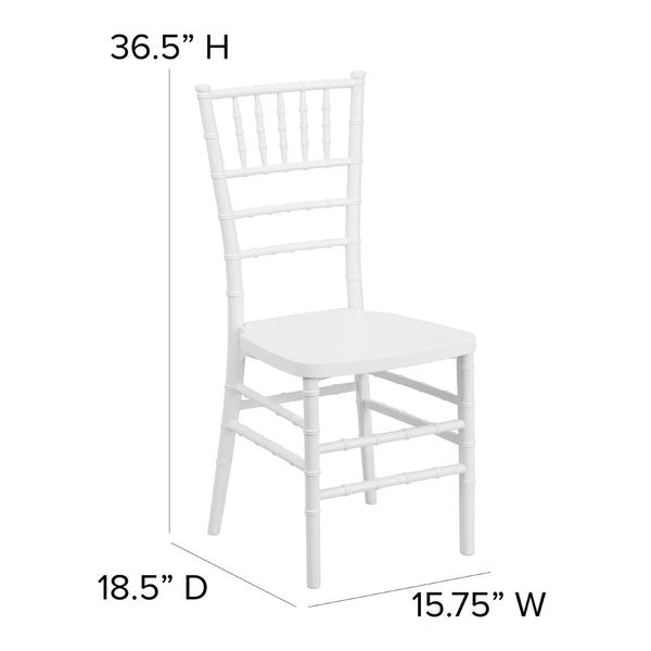 English Elm HERCULES Premium Stacking Chiavari Chair - Elegant Resin Seating for Weddings, Events & Rentals White LE-WHITE-GG