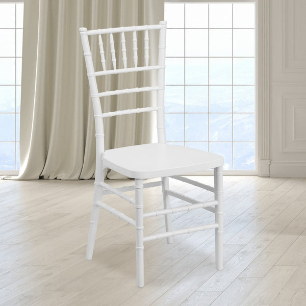 English Elm HERCULES Premium Stacking Chiavari Chair - Elegant Resin Seating for Weddings, Events & Rentals White LE-WHITE-GG