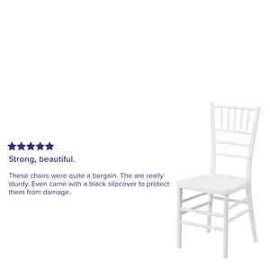 English Elm HERCULES Premium Stacking Chiavari Chair - Elegant Resin Seating for Weddings, Events & Rentals White LE-WHITE-GG