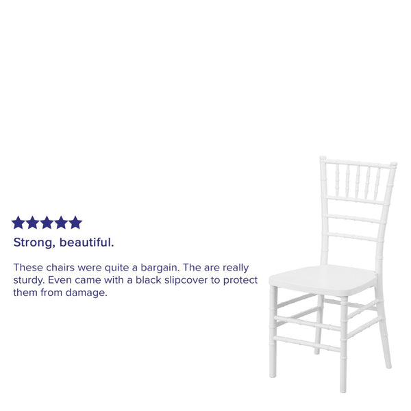 English Elm HERCULES Premium Stacking Chiavari Chair - Elegant Resin Seating for Weddings, Events & Rentals White LE-WHITE-GG