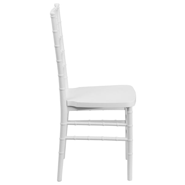 English Elm HERCULES Premium Stacking Chiavari Chair - Elegant Resin Seating for Weddings, Events & Rentals White LE-WHITE-GG