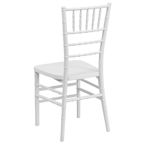 English Elm HERCULES Premium Stacking Chiavari Chair - Elegant Resin Seating for Weddings, Events & Rentals White LE-WHITE-GG