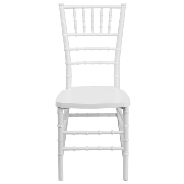 English Elm HERCULES Premium Stacking Chiavari Chair - Elegant Resin Seating for Weddings, Events & Rentals White LE-WHITE-GG