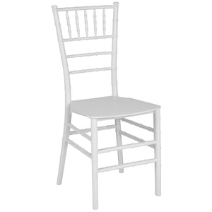 English Elm HERCULES Series Stacking Chiavari Chair - Elegant, Durable Seating for Events with Compact Storage Options White LE-WHITE-M-GG
