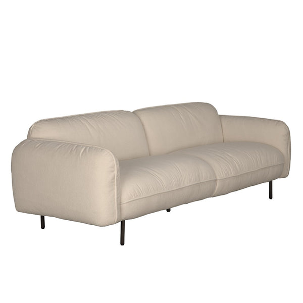 Noir Franklin Sofa - Chic Off-White Chenille Upholstery with Iron Grey Base for Modern Living Spaces LEA-AS002FB