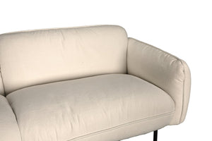 Noir Franklin Sofa - Chic Off-White Chenille Upholstery with Iron Grey Base for Modern Living Spaces LEA-AS002FB