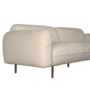 Noir Franklin Sofa - Chic Off-White Chenille Upholstery with Iron Grey Base for Modern Living Spaces LEA-AS002FB