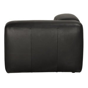 Noir Augustus Modular Sofa – Sculpted Santosa Matte Black Leather for Luxurious Comfort and Style Left Corner LEA-AS003A-L