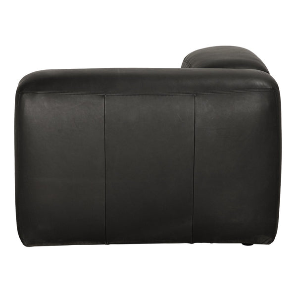 Noir Augustus Modular Sofa – Sculpted Santosa Matte Black Leather for Luxurious Comfort and Style Left Corner LEA-AS003A-L