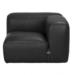 Noir Augustus Modular Sofa – Sculpted Santosa Matte Black Leather for Luxurious Comfort and Style Right Corner LEA-AS003A-R