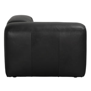 Noir Augustus Modular Sofa – Sculpted Santosa Matte Black Leather for Luxurious Comfort and Style Right Corner LEA-AS003A-R