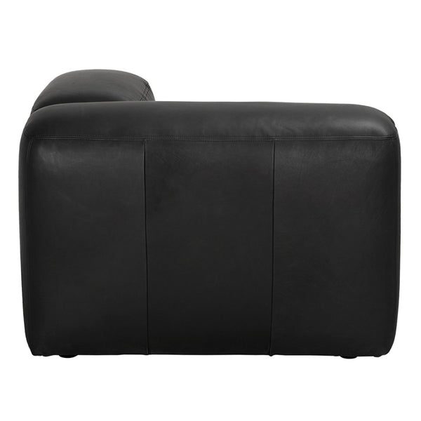 Noir Augustus Modular Sofa – Sculpted Santosa Matte Black Leather for Luxurious Comfort and Style Right Corner LEA-AS003A-R