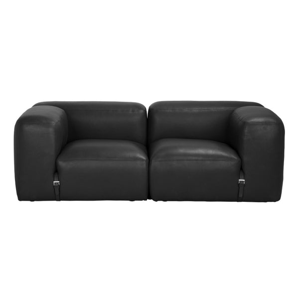 Noir Augustus Modular Sofa – Sculpted Santosa Matte Black Leather for Luxurious Comfort and Style Right Corner LEA-AS003A-R