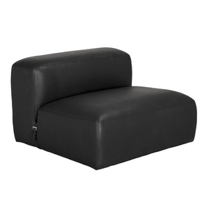 Noir Augustus Modular Sofa – Sculpted Santosa Matte Black Leather for Luxurious Comfort and Style B LEA-AS003B