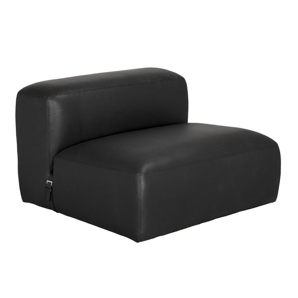 Noir Augustus Modular Sofa – Sculpted Santosa Matte Black Leather for Luxurious Comfort and Style B LEA-AS003B