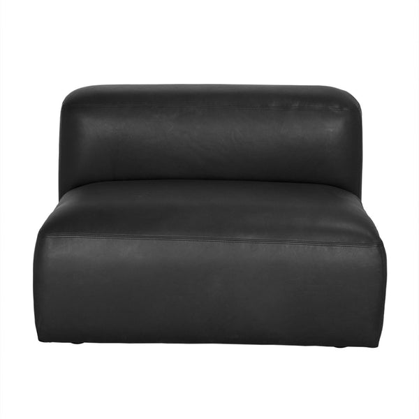 Noir Augustus Modular Sofa – Sculpted Santosa Matte Black Leather for Luxurious Comfort and Style B LEA-AS003B