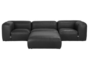 Noir Augustus Modular Sofa – Sculpted Santosa Matte Black Leather for Luxurious Comfort and Style B LEA-AS003B