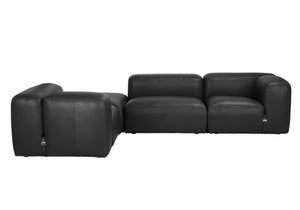 Noir Augustus Modular Sofa – Sculpted Santosa Matte Black Leather for Luxurious Comfort and Style B LEA-AS003B