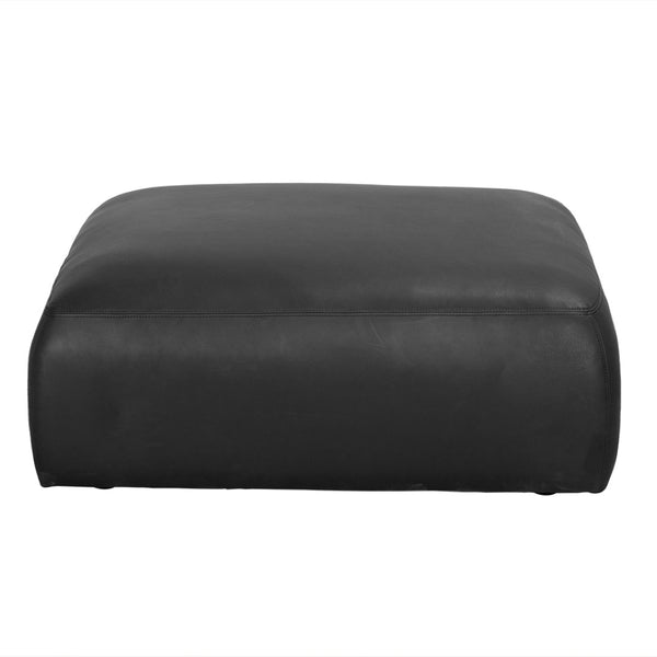 Noir Augustus Modular Sofa – Sculpted Santosa Matte Black Leather for Luxurious Comfort and Style C LEA-AS003C