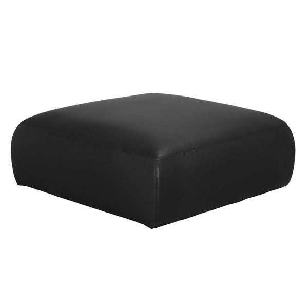 Noir Augustus Modular Sofa – Sculpted Santosa Matte Black Leather for Luxurious Comfort and Style C LEA-AS003C