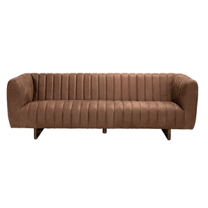Noir Khann Artisan Leather Sofa with Solid Wood Base for Modern Living Rooms LEA-AS004BR