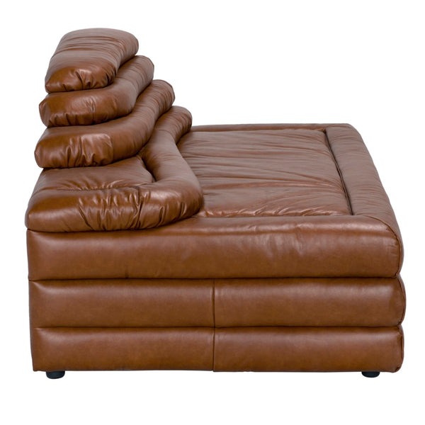 Noir Bandera Sofa: Luxurious Roche Tan Leather Comfort with Timeless Design for Modern Living Spaces CI LEA-AS015A-CLBR