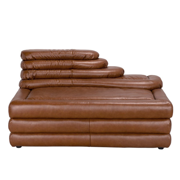 Noir Bandera Sofa: Luxurious Roche Tan Leather Comfort with Timeless Design for Modern Living Spaces Cr LEA-AS015A-CRBR