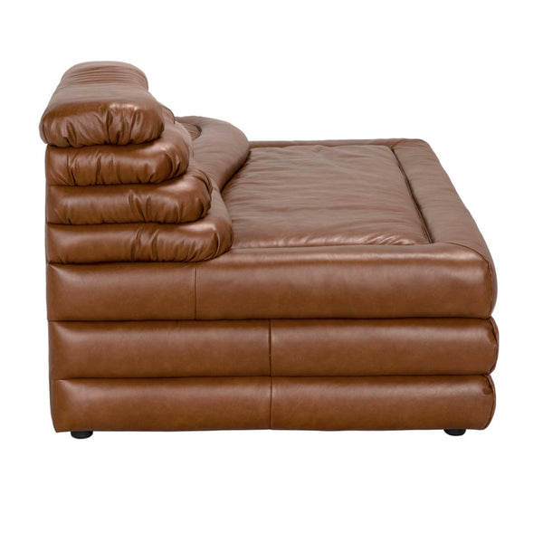 Noir Bandera Sofa: Luxurious Roche Tan Leather Comfort with Timeless Design for Modern Living Spaces Cr LEA-AS015A-CRBR